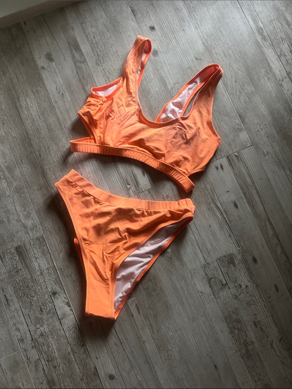 Women’s Orange Scoop Neck Bikini Set
